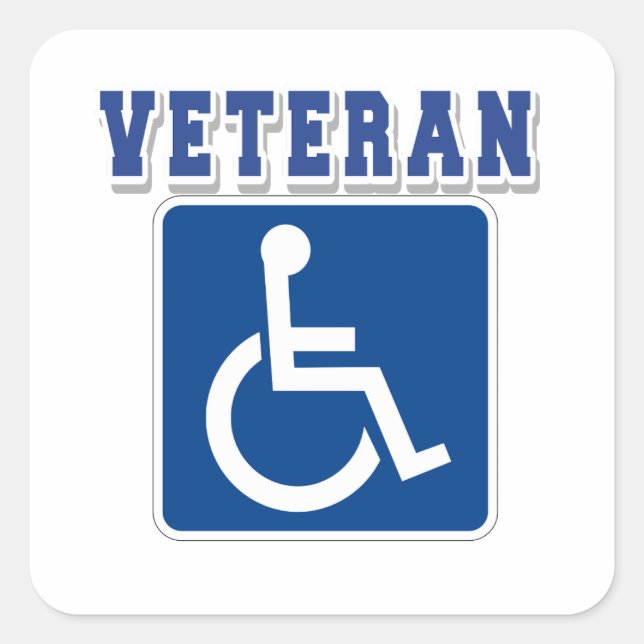 Sticker Carré Vétérinaire handicapé handicapé (Devant)