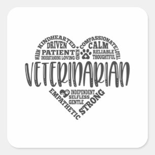 Sticker Carré Vétérinaire, vétérinaire, vétérinaire