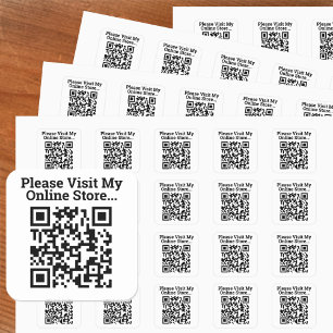 Sticker Carré Veuillez visiter mon code QR de conception de maga