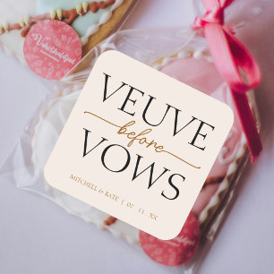 Sticker Carré Veuve Before Vows Tan Brown Enterrement de Vie de