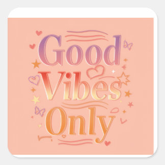 Sticker Carré Vibrations pour une bonne journée