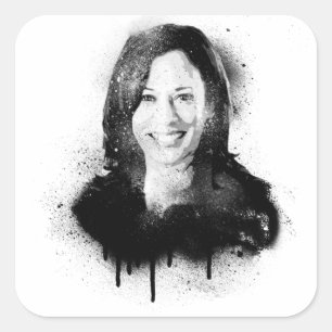 Sticker Carré Vice-Président Kamala Harris Graffiti Portrait
