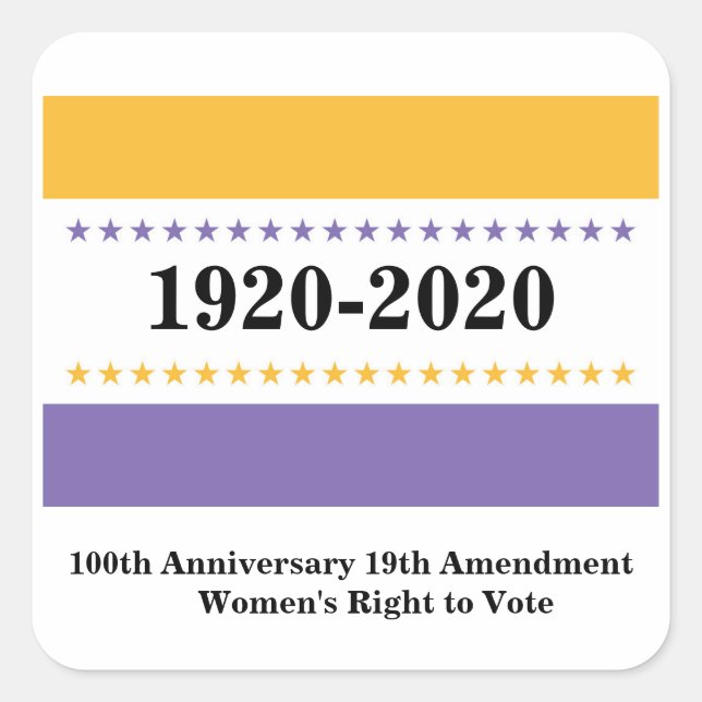 Sticker Carré Victoire américaine au suffrage féminin (Devant)