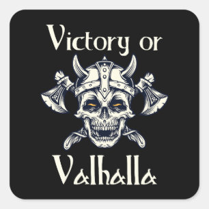 Sticker Carré Victoire ou Valhalla - Crâne