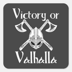 Sticker Carré Victoire ou Valhalla - Helm et Ax