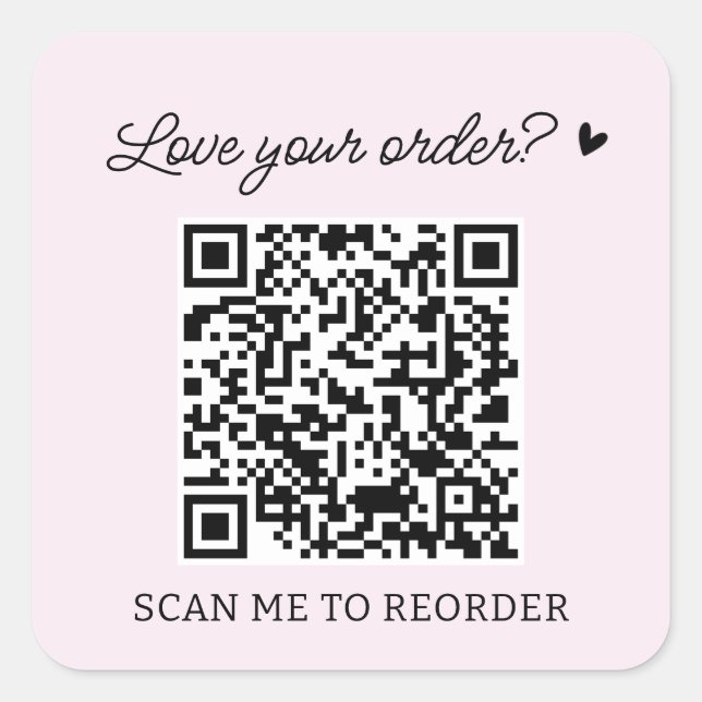 Sticker Carré Vider l'analyse de code QR personnalisée pour réor (Devant)