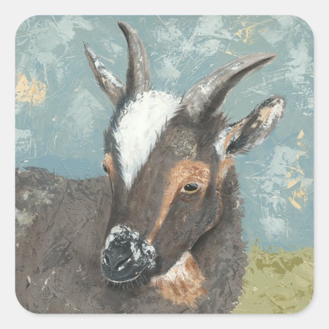 Sticker Carré Vie agricole - Chèvre gris (Devant)