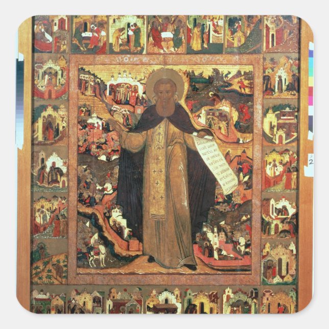 Sticker Carré Vie de Saint-Serge de Radonesh, années 1640 (Devant)