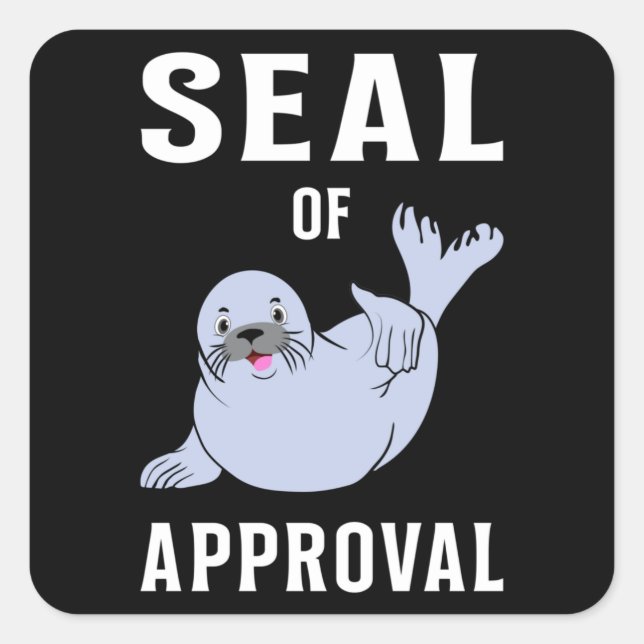 Sticker Carré Vie marine de phoque animal Lion de mer Seals Love (Devant)