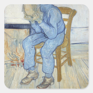 Sticker Carré Vieil homme de Vincent van Gogh   dans la peine