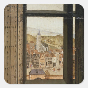 Sticker Carré Vierge et enfant avant un feu, c.1440 2