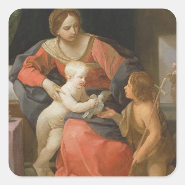 Sticker Carré Vierge et enfant avec Saint Jean le Baptiste (Devant)