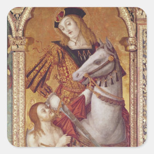 Sticker Carré Vierge et enfant avec SS. Gregory et Martin