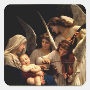 Sticker Carré Vierge Marie béni et enfant Jésus de nourrisson