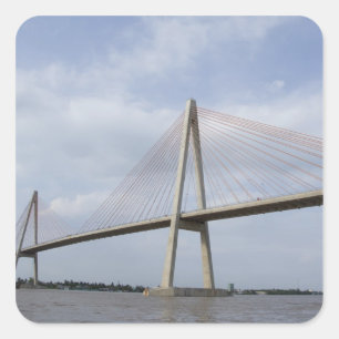 Sticker Carré Vietnam, Ho Chi Minh Ville alias Saigon). Delta