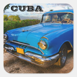 Sticker Carré Vieux classique américain en Trinidad, Cuba