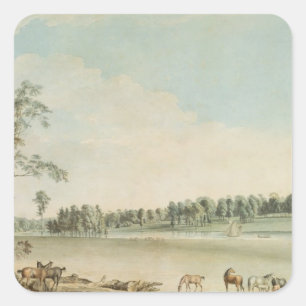 Sticker Carré View Nord-Ouest de Wakefield Lodge à Whittlebury