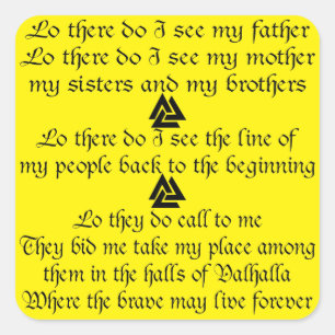 Sticker Carré Viking Prayer Valknut FB.com/USAPatriotGraphics ©