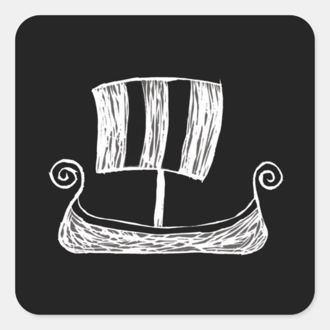Sticker Carré Viking Ship (Devant)