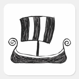 Sticker Carré Viking Ship