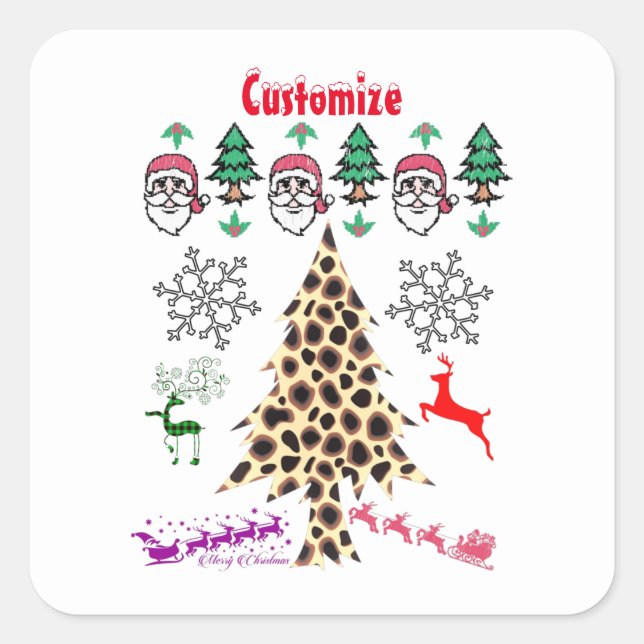 Sticker Carré Vilain Noël Random Mishmash Thunder_Cove (Devant)