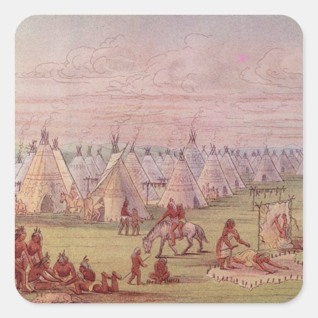 Sticker Carré Village de Comanchee (Devant)