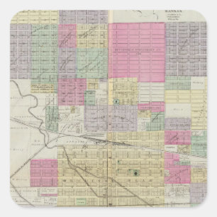 Sticker Carré Ville de Hutchinson, comté de Reno, Kansas