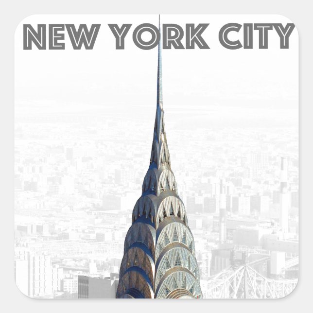 Sticker Carré Ville de New York (Devant)