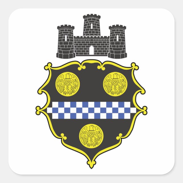 Sticker Carré Ville de Pittsburgh Seal (Devant)