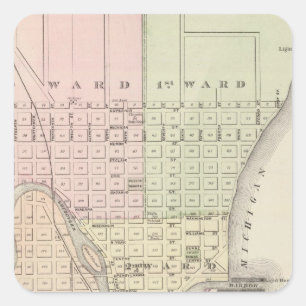 Sticker Carré Ville de Sheboygan, siège du comté de Sheboygan 