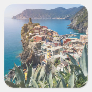 Sticker Carré Ville de Vernazza dans les Cinque Terre
