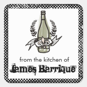 Sticker Carré Vin fait maison de couleur de vignoble français