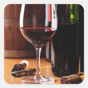 Sticker Carré Vin rouge