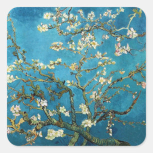 Sticker Carré Vincent van Gogh, Arbre aux amandes en fleurs