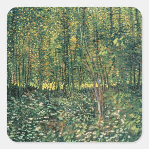 Sticker Carré Vincent van Gogh   Arbres et sous-bois, 1887