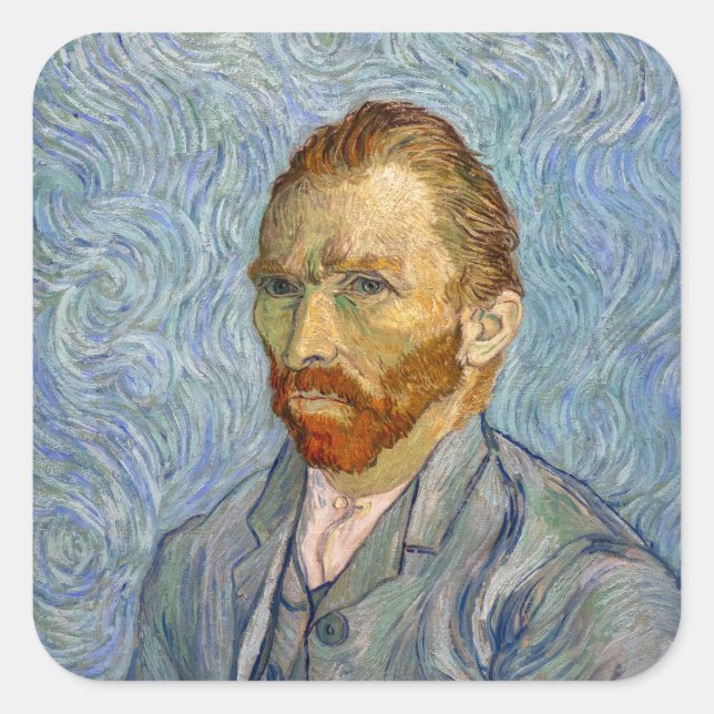 Sticker Carré Vincent Van Gogh - Autoportrait (Devant)