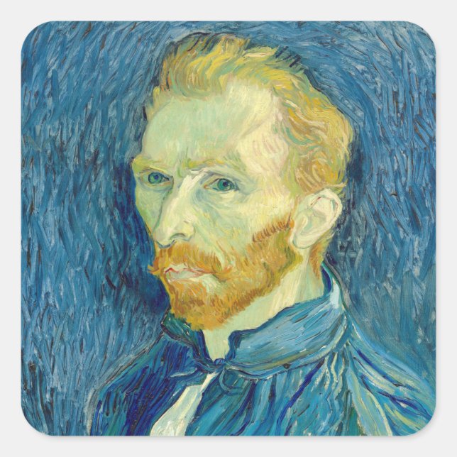 Sticker Carré Vincent Van Gogh Autoportrait 1889 (Devant)