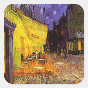 Sticker Carré Vincent Van Gogh Café Terrasse Au Night Fine Art