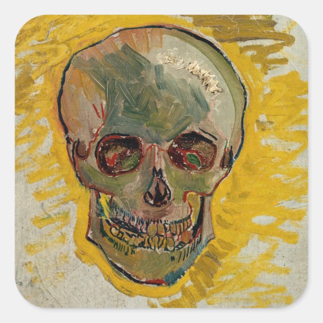 Sticker Carré Vincent van Gogh - Crâne 1887 #2 (Devant)