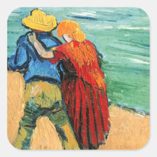 Sticker Carré Vincent van Gogh - Deux amoureux
