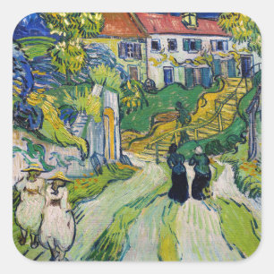 Sticker Carré Vincent van Gogh - Escalier à Auvers