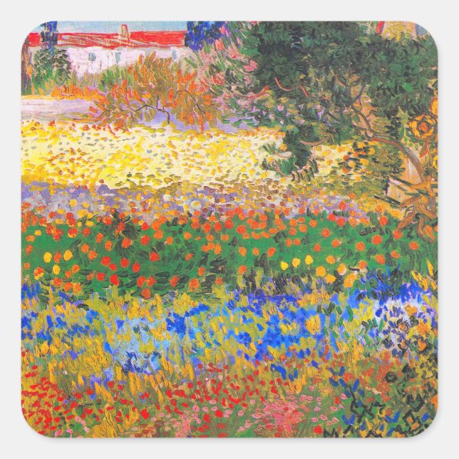 Sticker Carré Vincent Van Gogh Flower Garden (Devant)