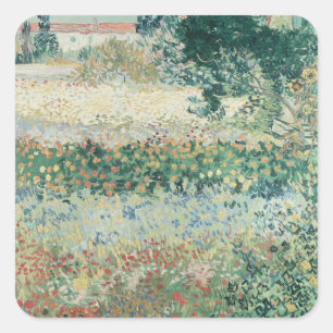 Sticker Carré Vincent van Gogh   Garden in Bloom, Arles, 1888