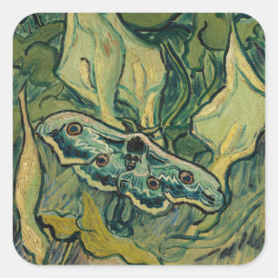 Sticker Carré Vincent van Gogh - Giant Peacock Moth