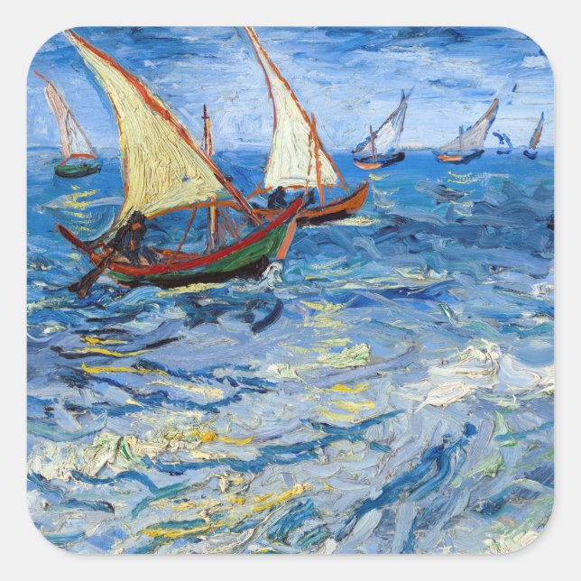 Sticker Carré Vincent van Gogh - La mer aux Saintes-Maries (Devant)