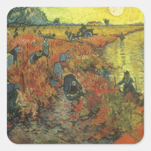 Sticker Carré Vincent van Gogh - La Vigne rouge