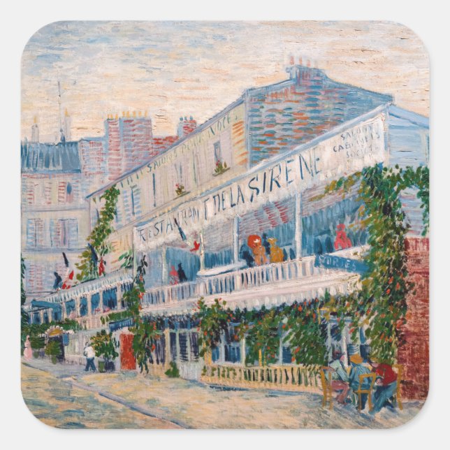 Sticker Carré Vincent van Gogh - Le Restaurant de la Sirene (Devant)