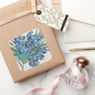 Sticker Carré Vincent van Gogh - Nature morte : Vase avec iris