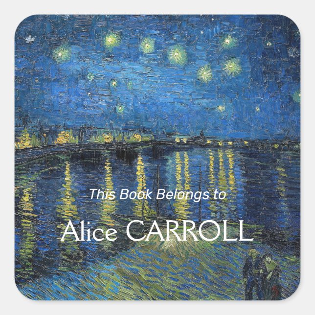 Sticker Carré Vincent van Gogh - Nuit étoilée sur le Rhône (Devant)