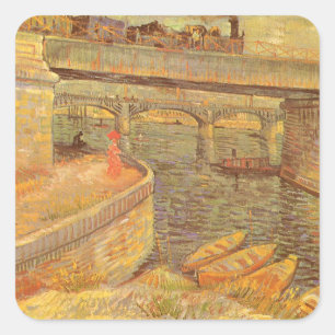 Sticker Carré Vincent van Gogh Ponts de l'autre côté de la Seine